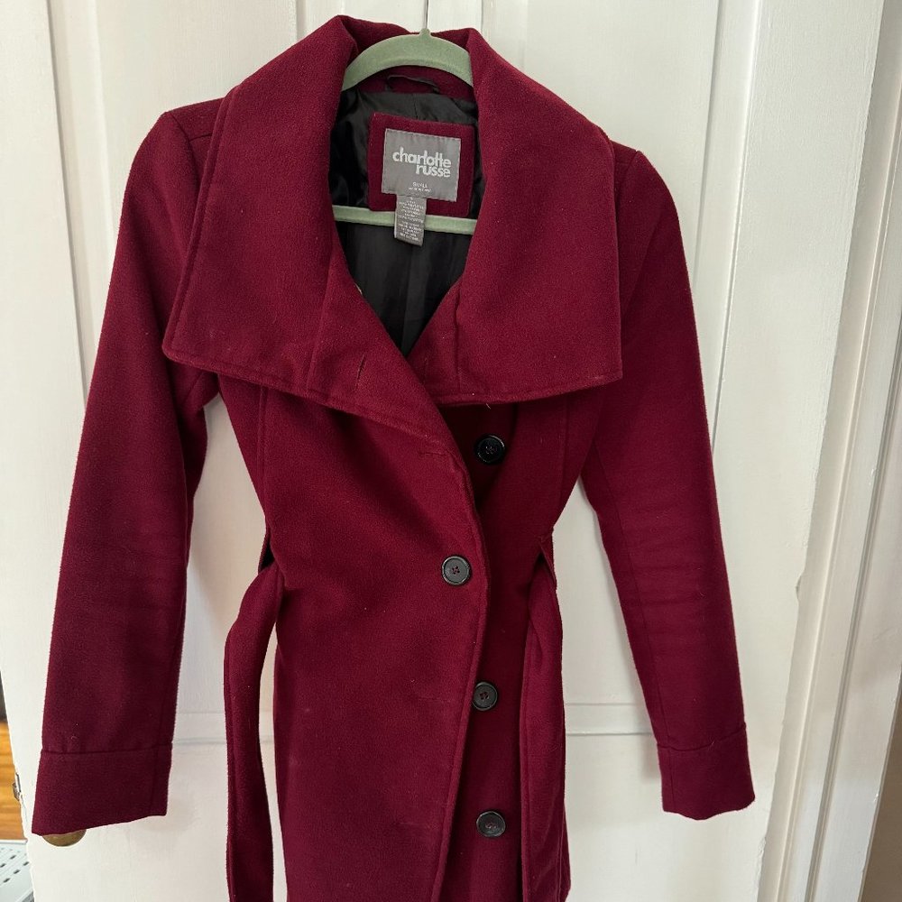 Burgundy Charlotte Russe Pea Coat